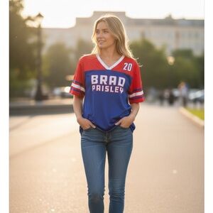 Red and Blue Brad Paisley Jersey
